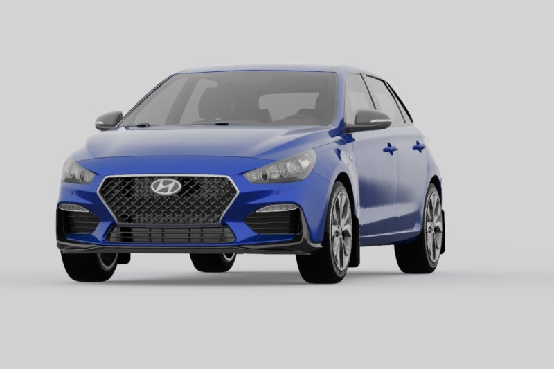 Rally Armor 19-21 Hyundai Elantra N Line Black UR Mud Flap w/ Performance Blue Logo-thumbmail-5