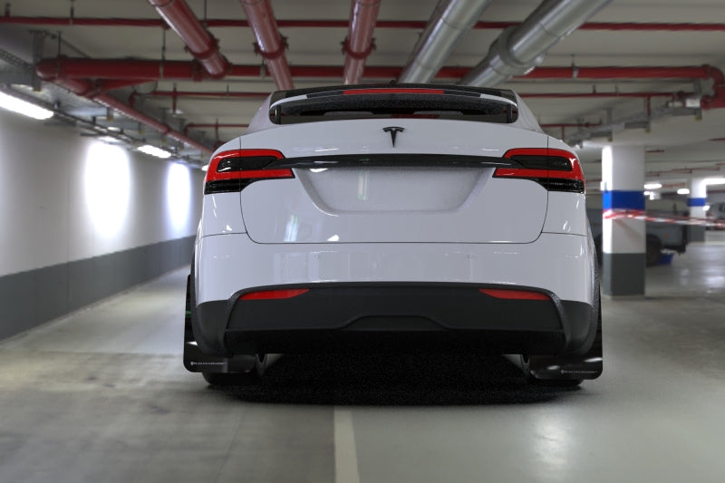Rally Armor 2022 Tesla Model X Black UR Mud Flap w/ White Logo-thumbmail-3