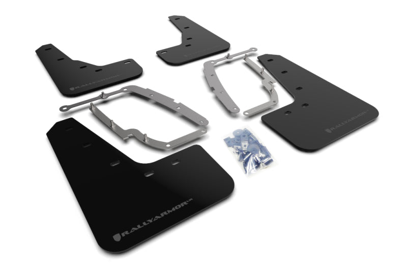 Rally Armor 17-22 Tesla Model 3 Black UR Mud Flap w/ Dark Grey Logo-thumbmail-1