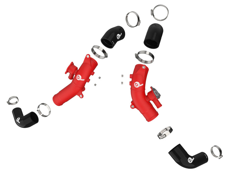 aFe 2022 Toyota Land Cruiser (J300) V6-3.5L (tt) BladeRunner 2.5in Aluminum Hot Charge Pipe - Red-thumbmail-9