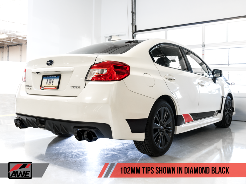 AWE Tuning Subaru WRX/STI VA/GV Sedan Track Edition Exhaust - Diamond Black Tips (102mm)-thumbmail-3