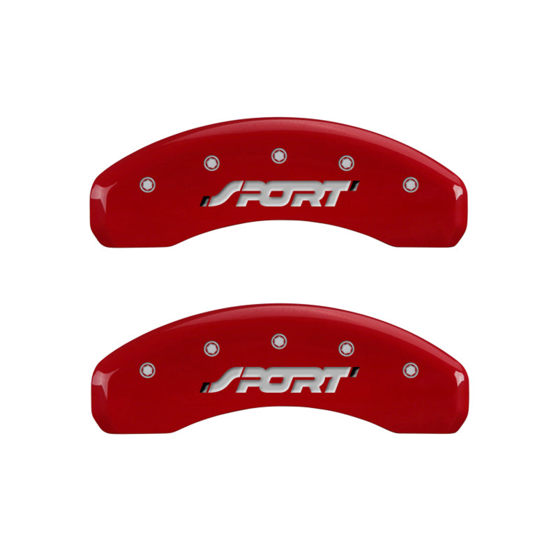 MGP 4 Caliper Covers Engraved Front & Rear SPORT Red finish silver ch-thumbmail-5