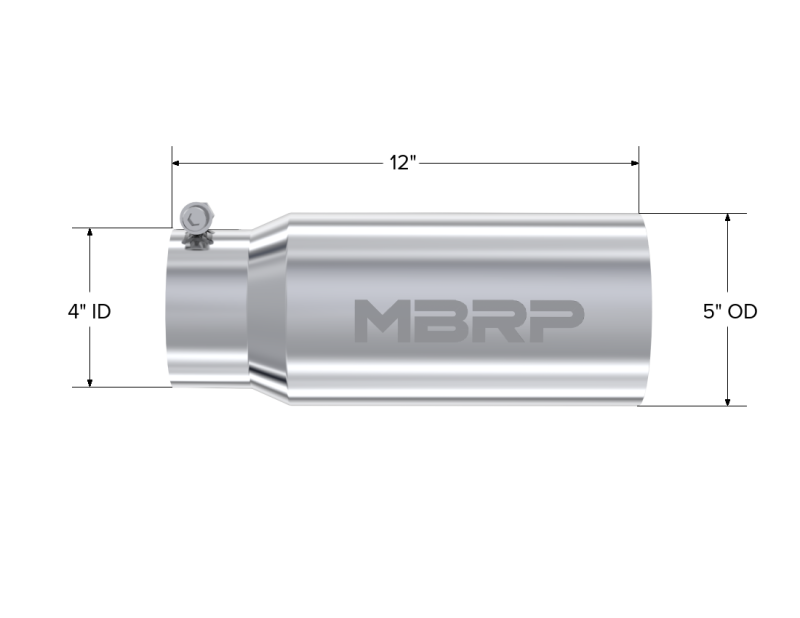 MBRP Universal Tip 5 O.D. Dual Wall Straight 4 inlet 12 length-thumbmail-4
