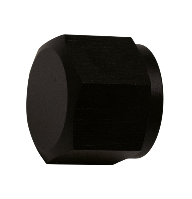 DeatschWerks 8AN Female Flare Cap - Anodized Matte Black-thumbmail-2