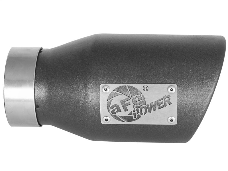 aFe MACH Force-Xp 3in 304 SS Metallic Black Exhaust Tip 3in In x 4-1/2in Out x 9in L Bolt-On Left-thumbmail-7