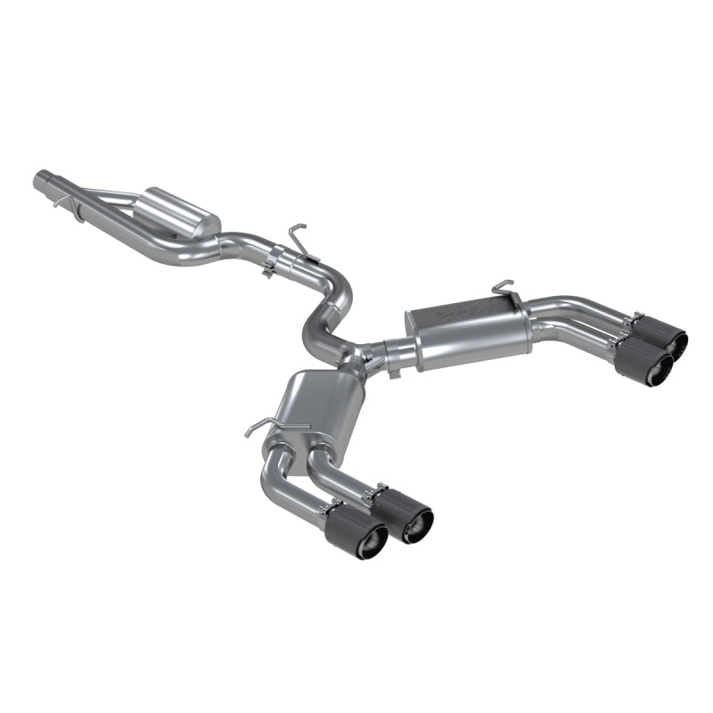 MBRP 15-18 Audi S3 SS 3in Quad Split Rear Exit w/ Carbon Fiber Tips - T304-thumbmail-2