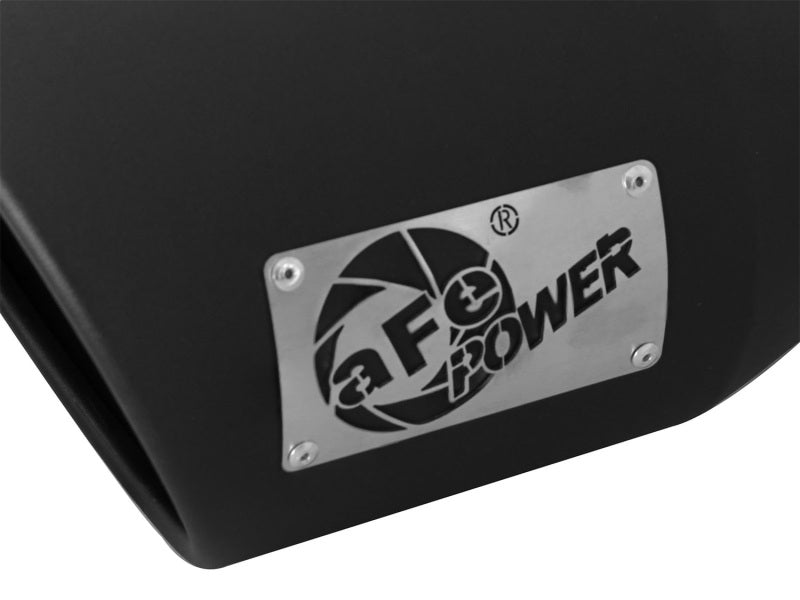 aFe MACHForce XP 5in 304 Stainless Steel Exhaust Tip 5 In x 7 Out x 12L in Bolt On Right - Black-thumbmail-6