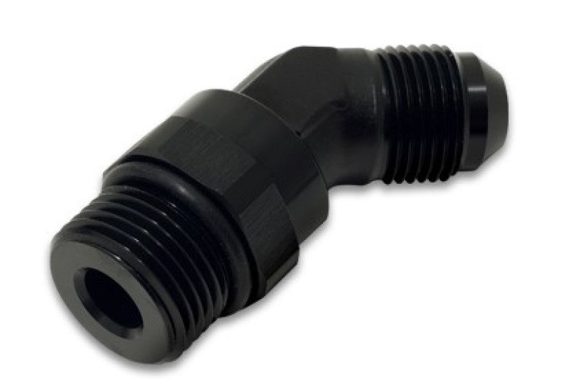 Vibrant -6AN Male Flare to Male -8AN ORB Swivel 45 Degree Adapter Fitting - Anodized Black-thumbmail-2