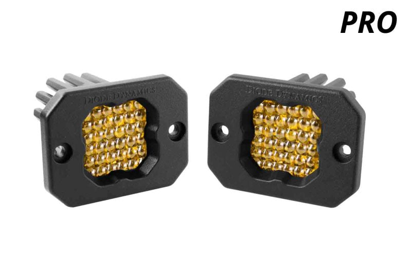 Diode Dynamics Stage Series C1 LED Pod Pro - Yellow Flood Flush ABL (Pair)-thumbmail-6