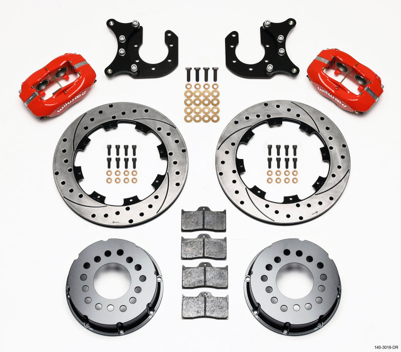 Wilwood Forged Dynalite P/S Rear Kit Drilled Red Ford 8.8 w/2.5in Offset-5 Lug-thumbmail-1