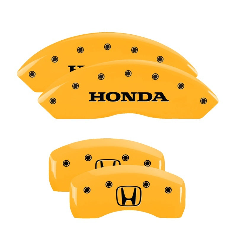 MGP 4 Caliper Covers Engraved Front Honda Rear H Logo Yellow Finish Black Char 2003 Honda Accord-thumbmail-3