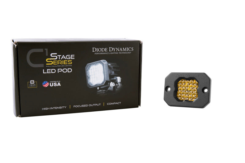 Diode Dynamics Stage Series C1 LED Pod Sport - Yellow Flood Flush ABL Each-thumbmail-7