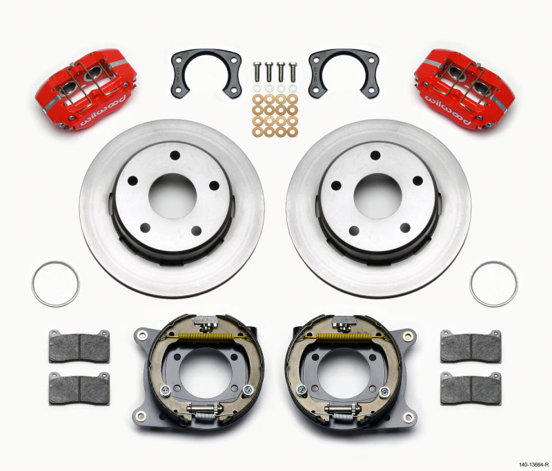 Wilwood Dynapro Lug Mount P/S Park Brake Kit Red Big Ford New 2.38in Off Bronco 5 x 5.50-thumbmail-1