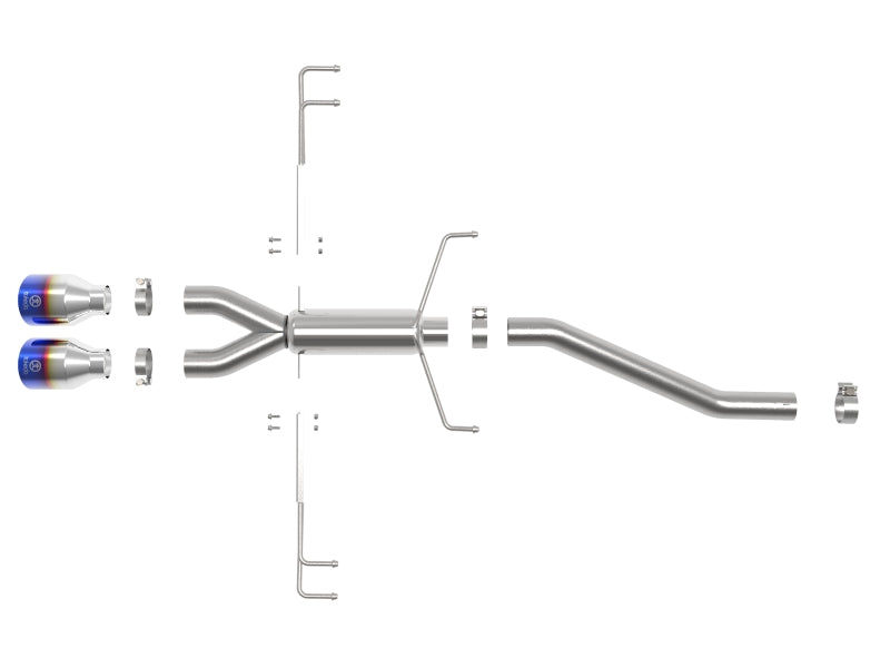 aFe Takeda 2.5in 304SS Axle-Back Exhaust System 17-19 Honda Civic Type R L4-2.0L (t) - BL Flame Tip-thumbmail-7