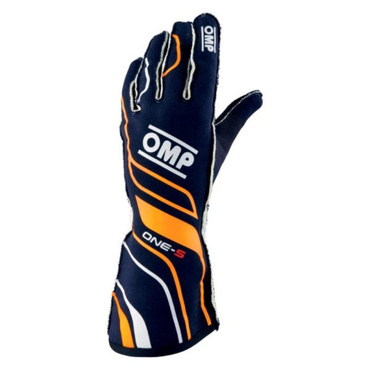 OMP One-S Gloves Navy Blue/Forange - Size L Fia 8556-2018