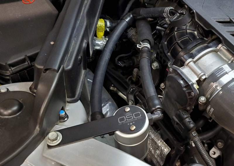 J&L 18-22 Kia Stinger GT 3.3TT Passenger Side Oil Separator 3.0 - Clear Anodized-thumbmail-2