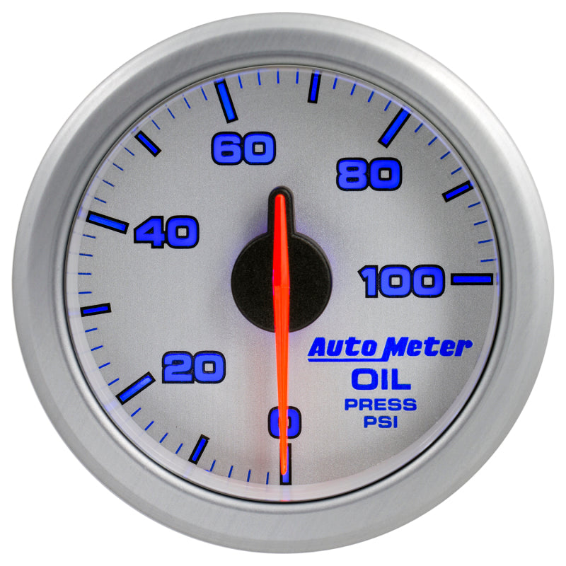 Autometer Airdrive 2-1/6in Oil Pressure Gauge 0-100 PSI - Silver-thumbmail-6