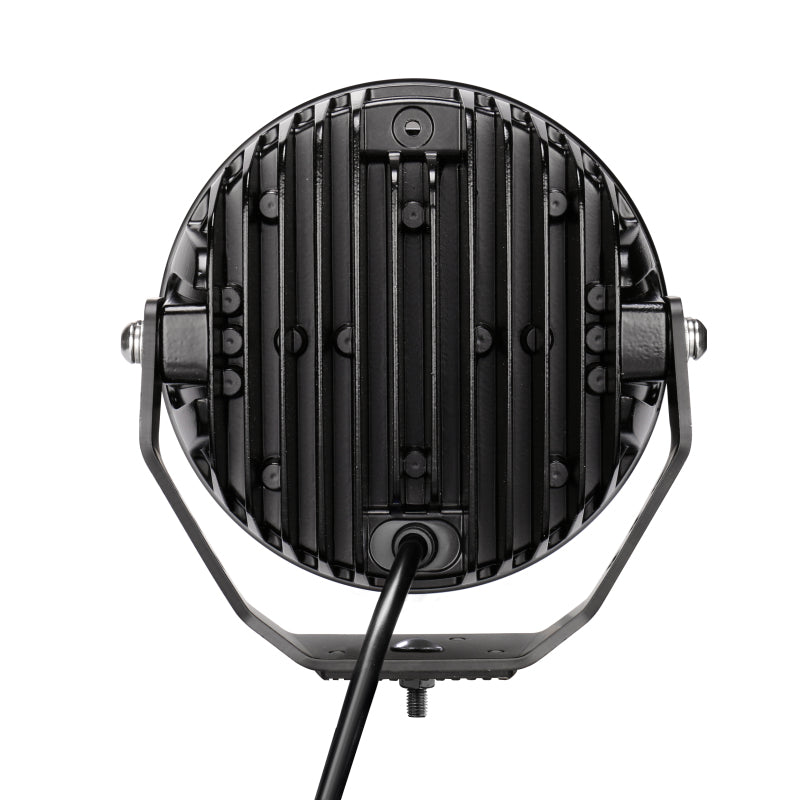 Go Rhino Xplor Blackout Series Round LED Spot Light Beam w/DRL (Surface/Thread Stud Mnt) 7in. - Blk-thumbmail-10