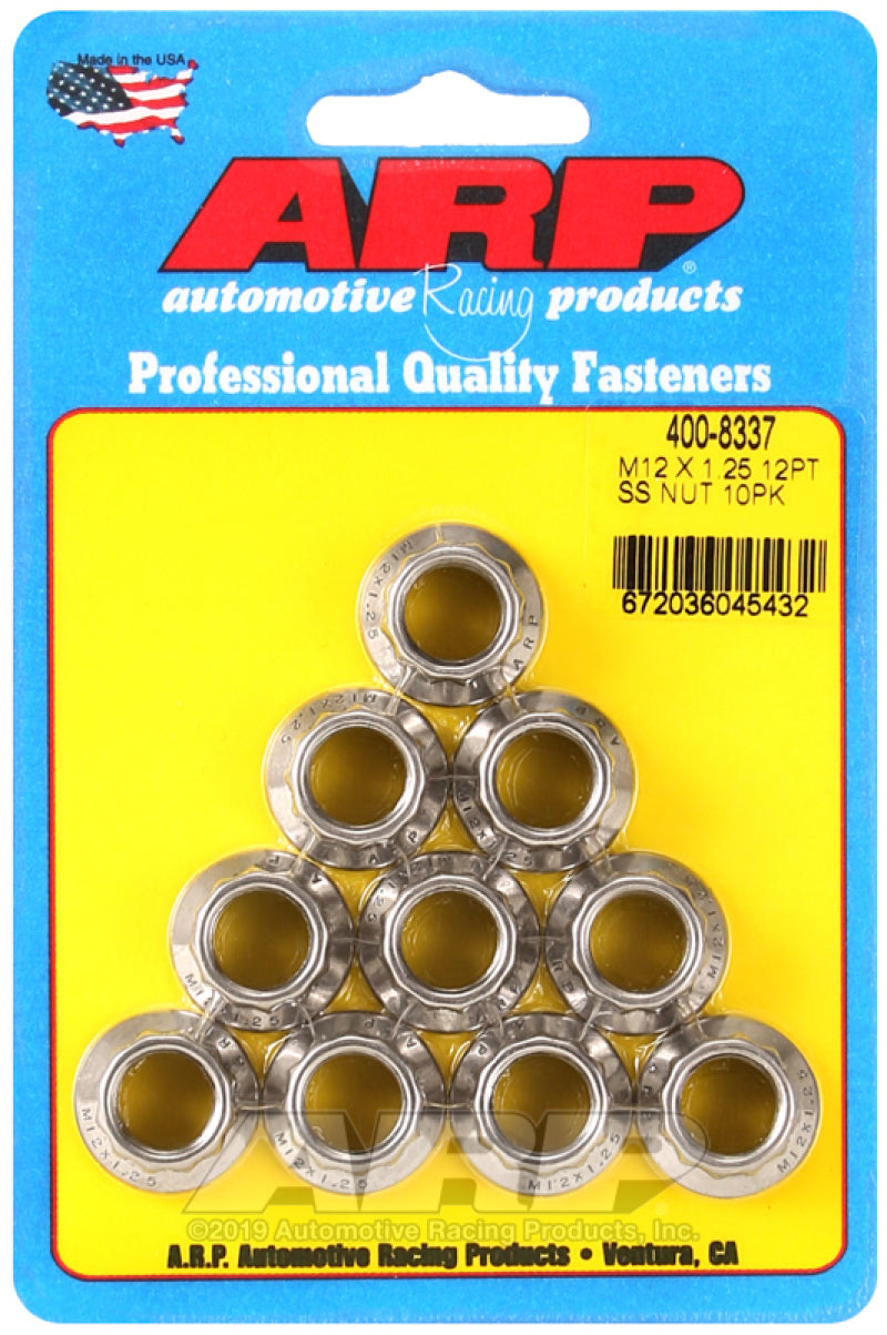 ARP M12 x 1.25 M14 WR 12pt Nut Kit - 10 Pack-thumbmail-1
