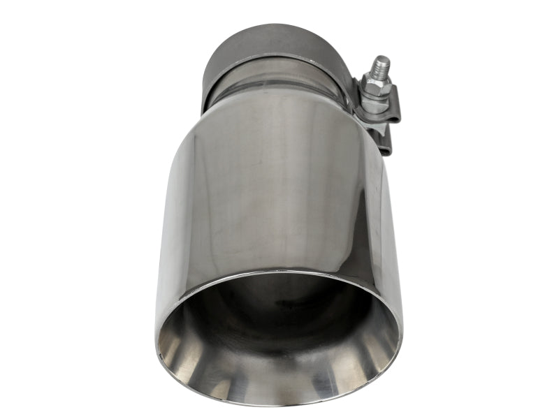 aFe MACH Force-Xp Univ 304 SS Double-Wall Clamp-On Exhaust Tip - Polished - 3in Inlet - 4.5in Outlet-thumbmail-5