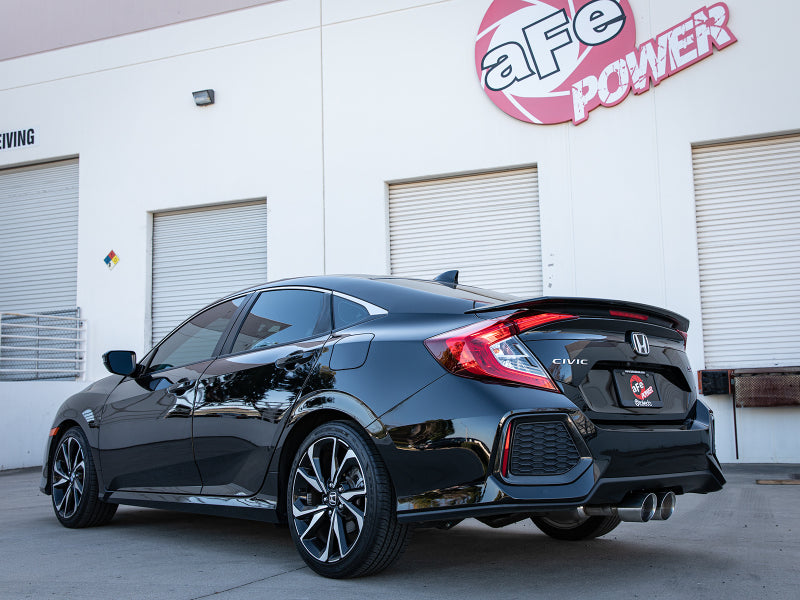 aFe Takeda 2.5in 304SS Cat-Back Exhaust System w/ Polished Tips 17-20 Honda Civic Si Sedan I4 1.5L-thumbmail-4