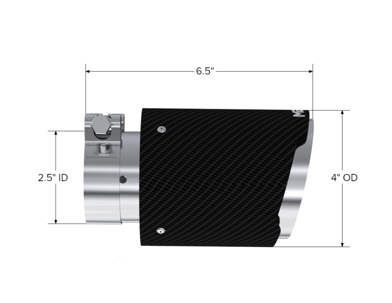 MBRP Universal Carbon Fiber Tip 4in OD/2.5in Inlet/6.5in L-thumbmail-2