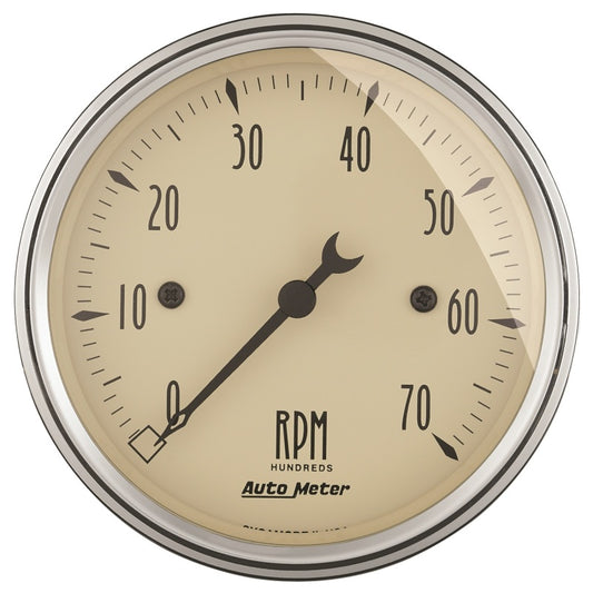 Autometer 3-1/8in Antique Beige In-Dash 7K RPM Tachometer Gauge