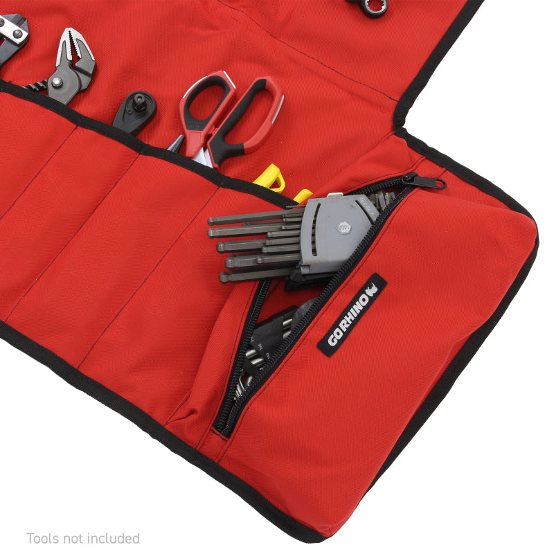 Go Rhino XVenture Gear Tool Roll Large (7x7in. Closed) 12oz Waxed Canvas - Black-thumbmail-3