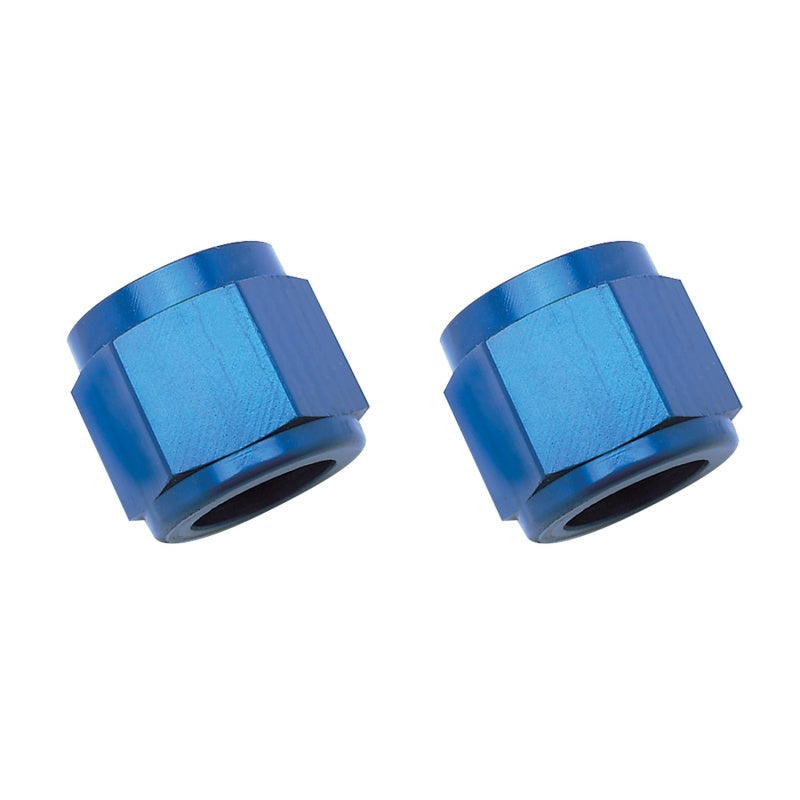 Russell Performance -6 AN Tube Nuts 3/8in dia. (Blue) (2 pcs.)-thumbmail-4