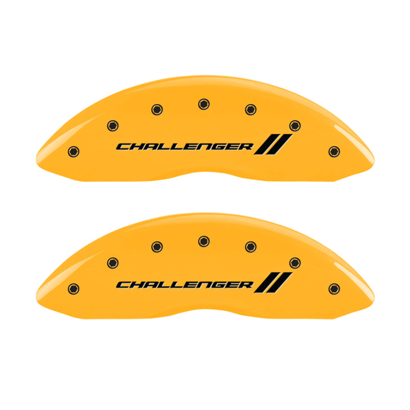 MGP 4 Caliper Covers Engraved F & R Stripes/Challenger Yellow Finish Black Char 2006 Dodge Charger-thumbmail-2