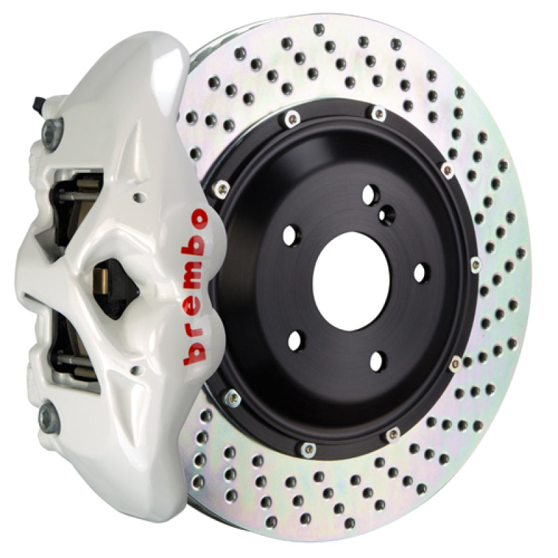 Brembo 15-18 M3 Excl CC Brakes Rr GT BBK 4Pis Cast 380x28 2pc Rotor Drilled-White-thumbmail-1