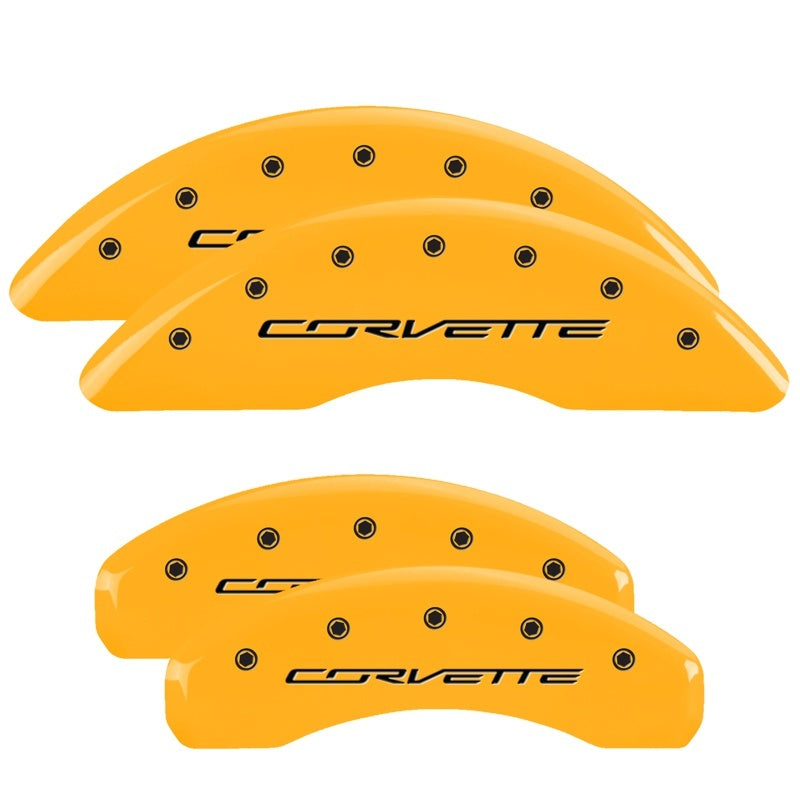MGP 4 Caliper Covers Engraved Front & Rear C7/Corvette Yellow finish black ch-thumbmail-3