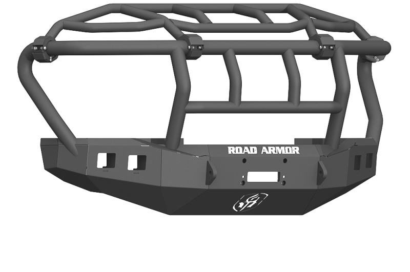 Road Armor 17-20 Ford F-250 Stealth Wide Fender Front Winch Bumper w/Intimidator Guard - Tex Blk-thumbmail-1