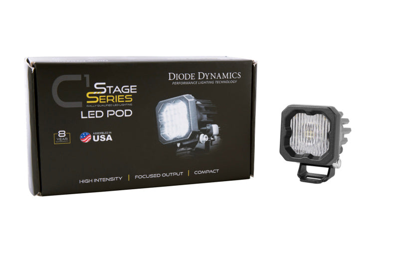 Diode Dynamics Stage Series C1 LED Pod - White SAE Fog Standard ABL Each-thumbmail-5