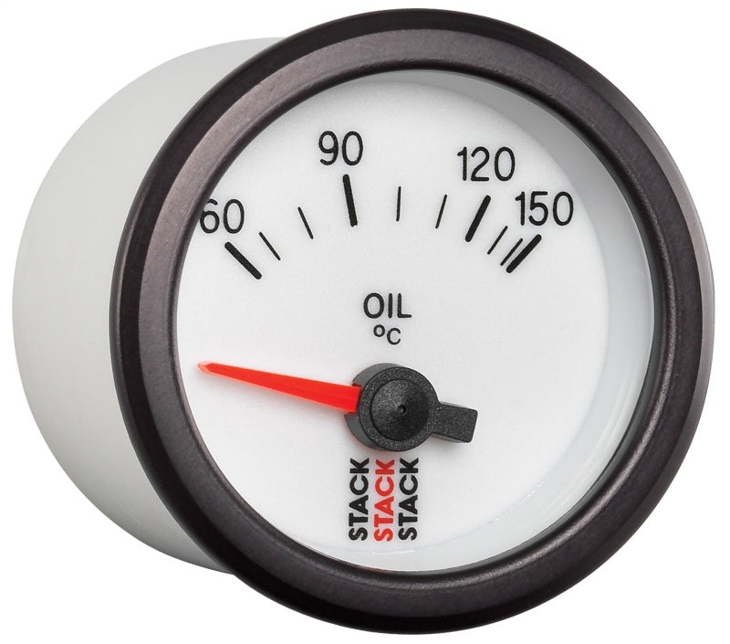 Autometer Stack 52mm 60-150 Deg C M10 Male Electric Oil Temp Gauge - White-thumbmail-5