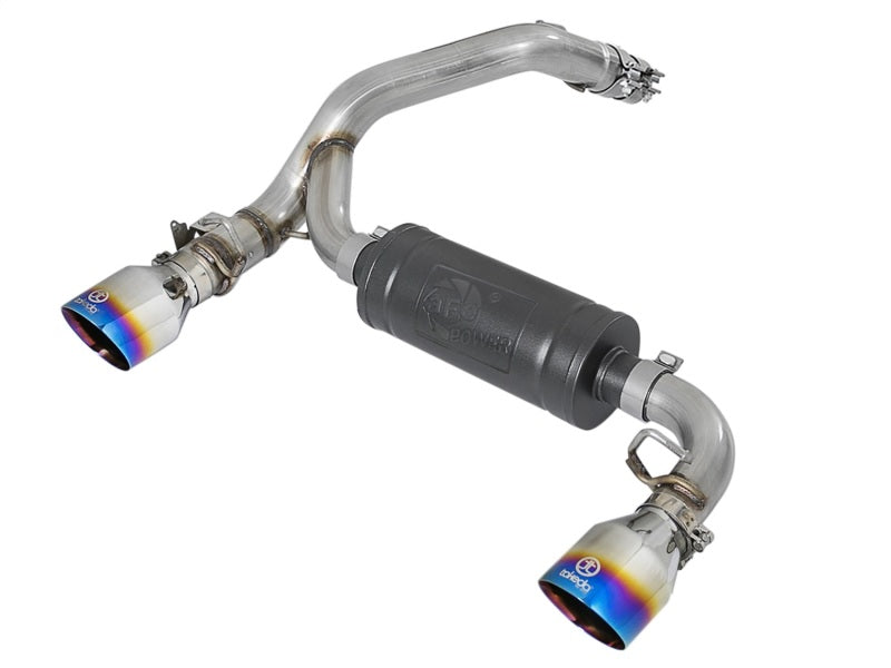 aFe Takeda 3in 304 SS Axle-Back Exhaust System w/ Blue Flame Tip 16-18 Ford Focus RS 2.3L (t)-thumbmail-1