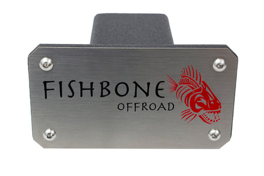 Fishbone Offroad Hitch Cover - 2In Hitch - Black Powdercoated Steel