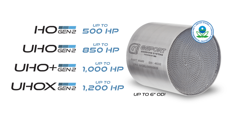 GESI G-Sport 400 CPSI GEN 2 EPA Compliant 4.5in x 4in High Output Substrate Only- 500-850HP-thumbmail-2