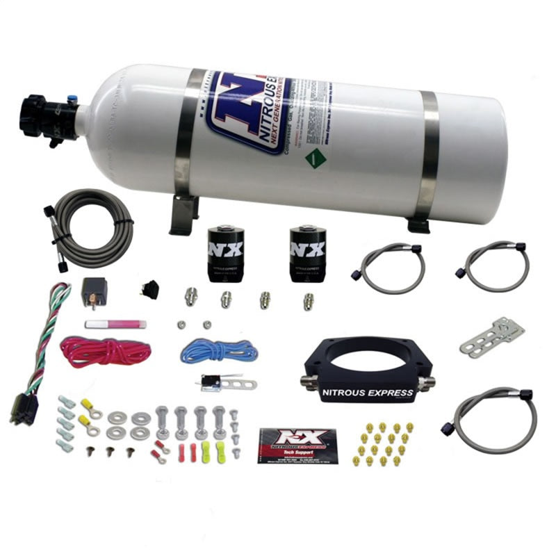 Nitrous Express GM LS 102mm Nitrous Plate Kit (50-400HP) w/15lb Bottle-thumbmail-1