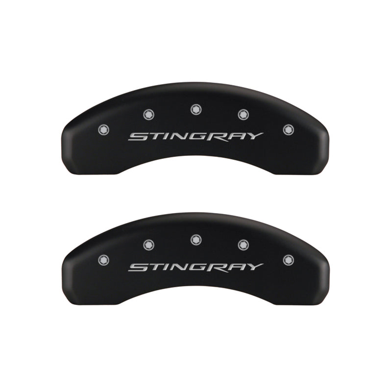 MGP 4 Caliper Covers Engraved Front & Rear Stingray Red finish silver ch-thumbmail-4