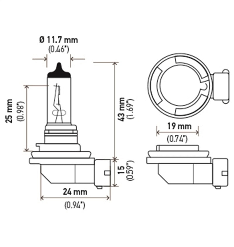 Hella Bulb H11 12V 55W PGJ19-2 T4 LONG LIFE-thumbmail-3