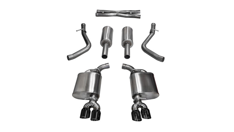 Corsa 15-17 Dodge Challenger Sport Cat-Back Dual Rear Exit with Twin 3.5in Black Pro-Series Tips-thumbmail-1