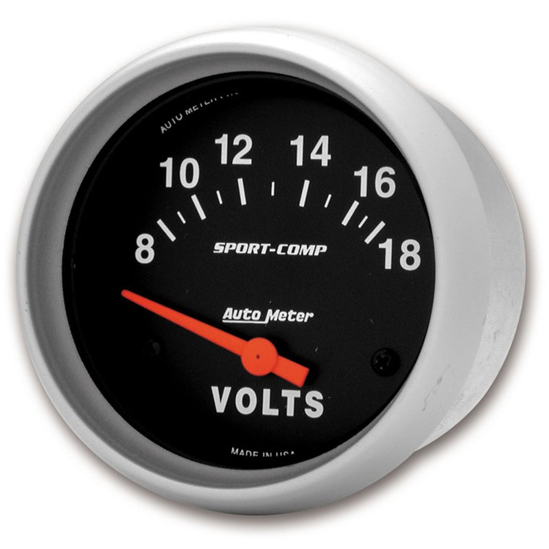 Autometer Sport-Comp 2 5/8in 8-18 Volt Short Sweep Electric Voltmeter Gauge-thumbmail-2