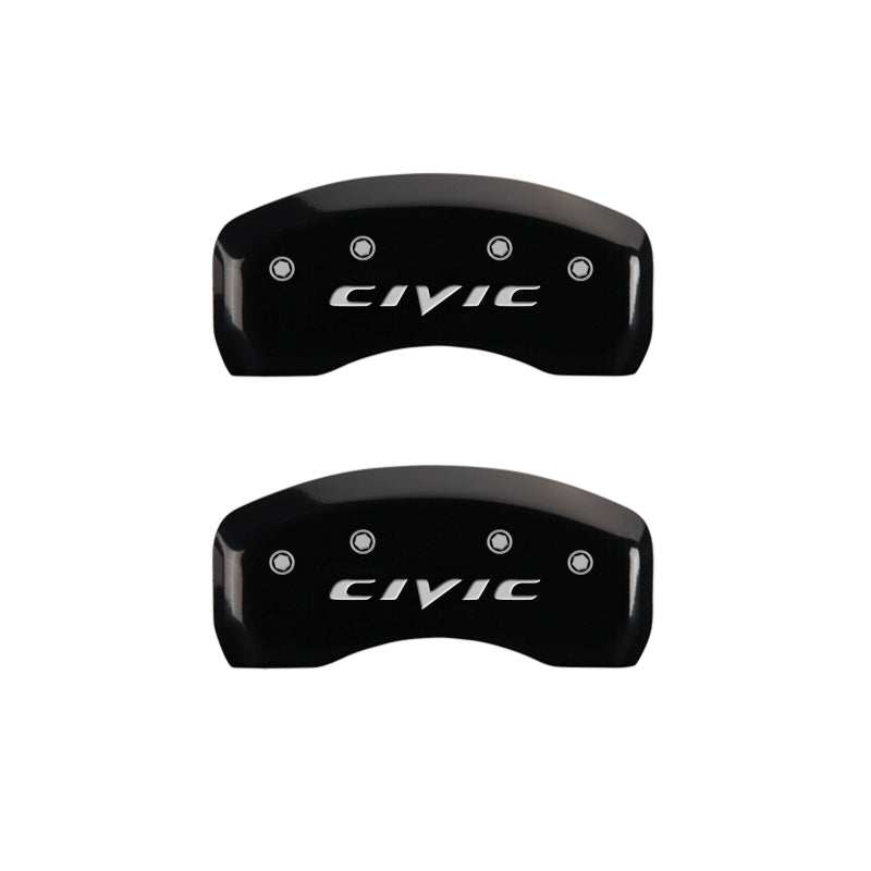 MGP 4 Caliper Covers Engraved Front 2015/Civic Engraved Rear 2015/Civic Black finish silver ch-thumbmail-5