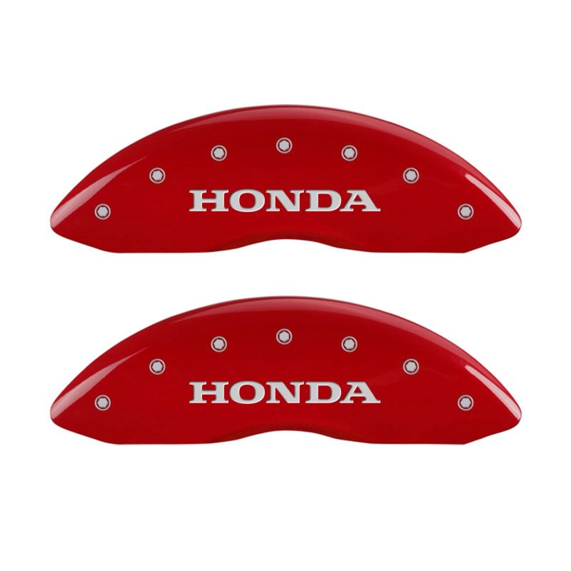 MGP 4 Caliper Covers Engraved Front & Rear Honda Red finish silver ch-thumbmail-3