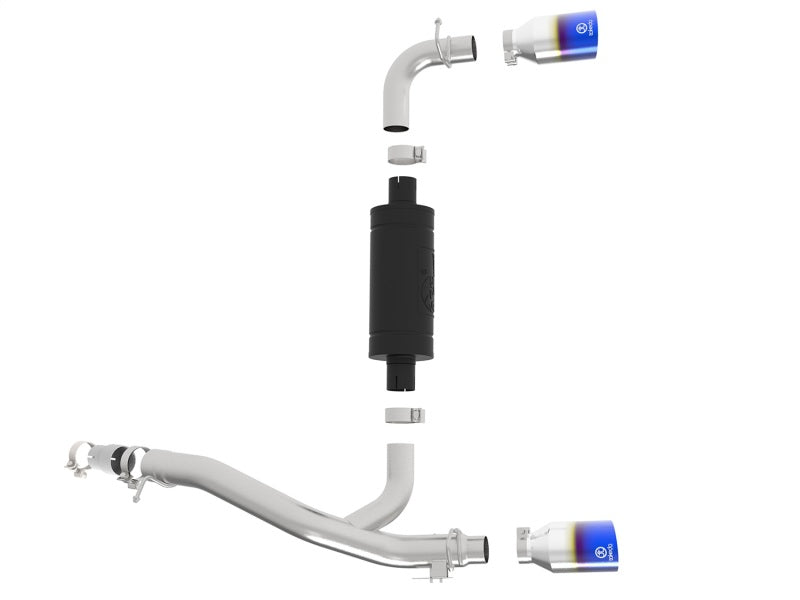 aFe Takeda 3in 304 SS Axle-Back Exhaust System w/ Blue Flame Tip 16-18 Ford Focus RS 2.3L (t)-thumbmail-8