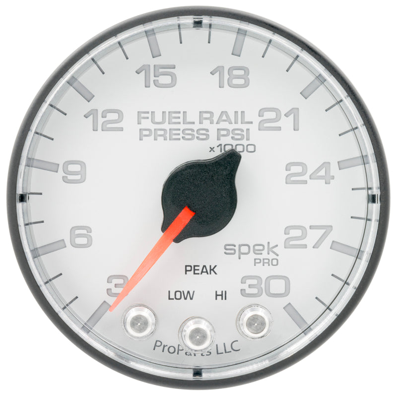 Autometer Spek-Pro 2 1/16in 30KPSI Stepper Motor W/Peak & Warn White/Black Rail Pressure Gauge-thumbmail-2