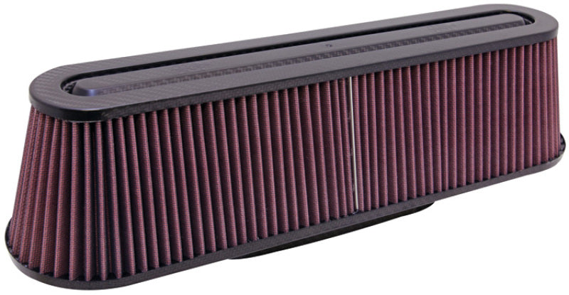 K&N Filter Universal Air Filter Carbon Fiber Top/Base Oval FLG. (8-3/4 x 3-1/4) 4-5/8H-thumbmail-2