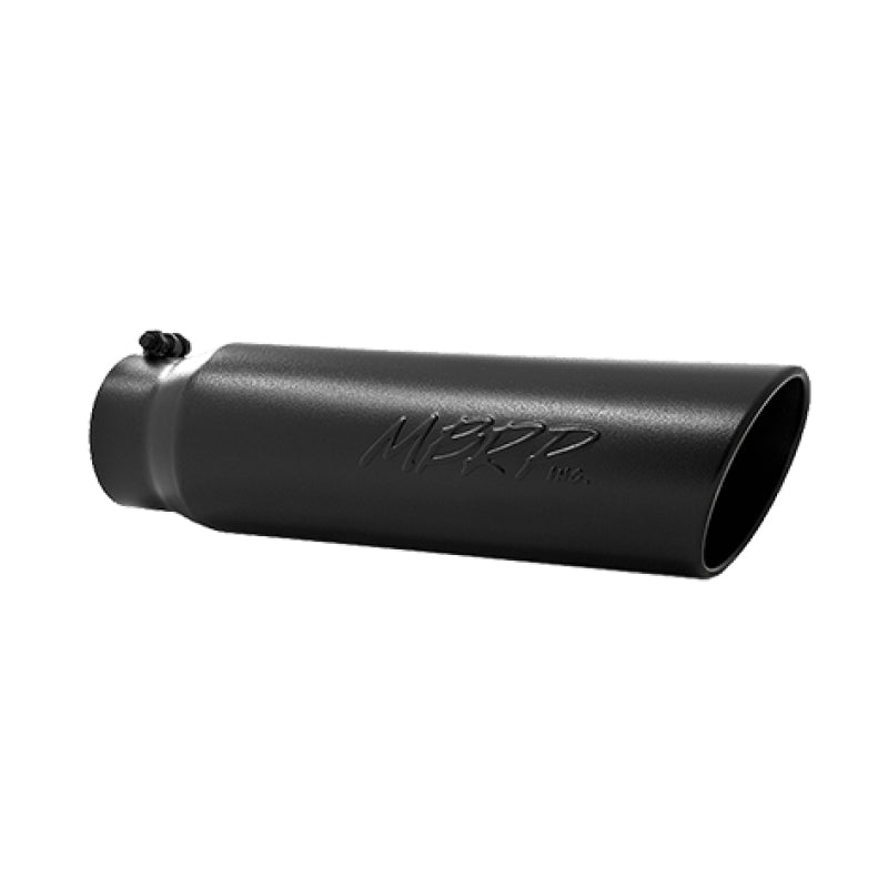 MBRP Universal 5in OD Angled Rolled End 4in Inlet 18in Lgth Black Finish Exhaust Tip-thumbmail-2