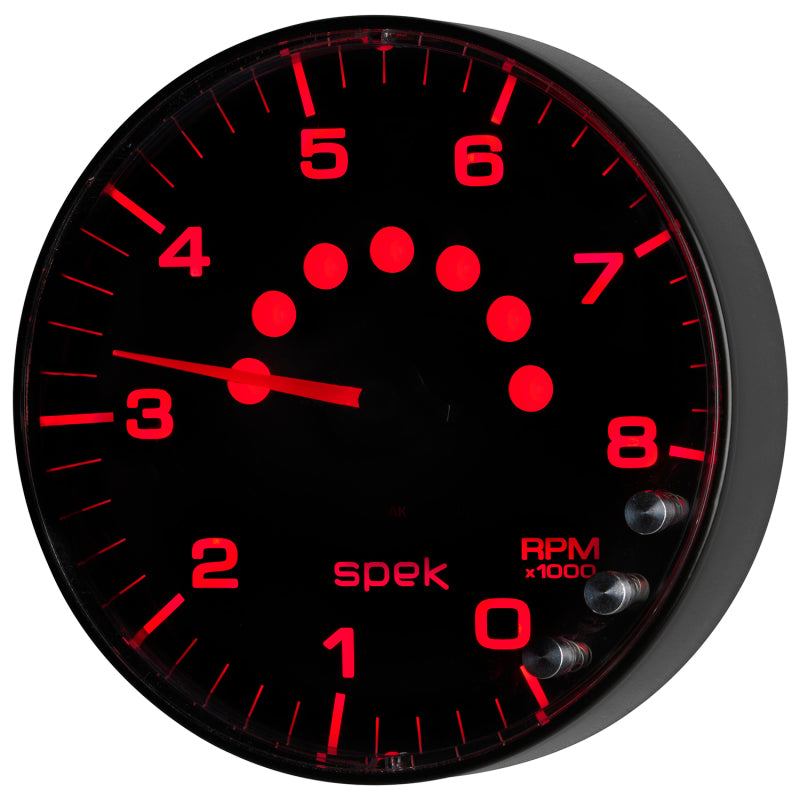 Autometer Spek-Pro Gauge Tachometer 5in 8K Rpm W/Shift Light & Peak Mem Black/Black-thumbmail-6